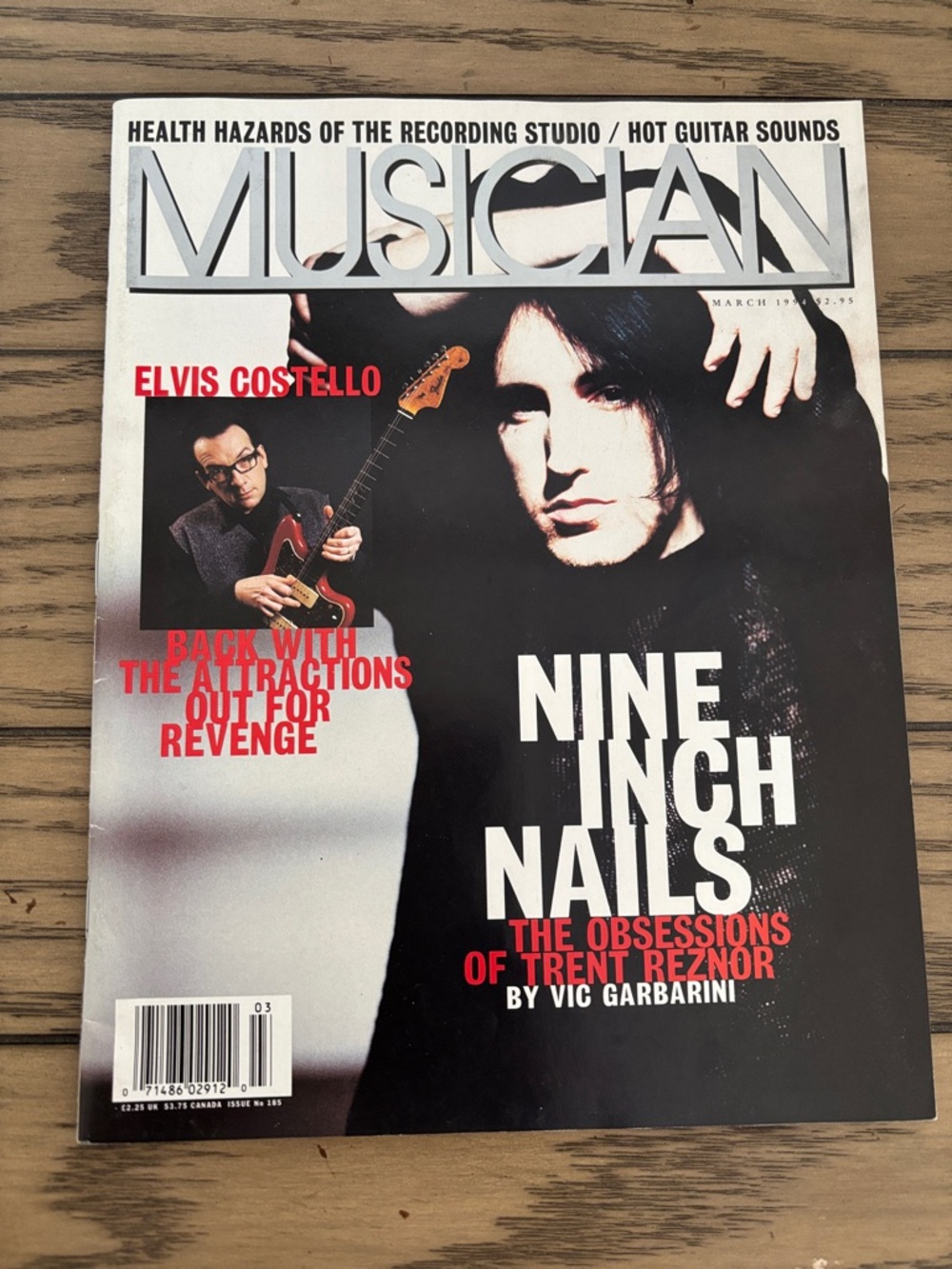 Yamaha Black, White and Red Musician Magazine Cover Featuring Nine Inch Nails